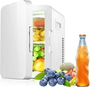 6L Mini Refrigerator, 6 Can Portable Cooler and Insulator, Ac/dc Thermoelectric Cooler, Portable Carrying Handle, Personal Refrigerator for Skin Care Beverage Office Dormitory