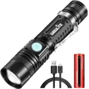 Flashlight Rechargeable, Super Bright Pocket LED Flashlights with 4 Black