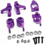 Wltoys 144001 144002 144010 124007 124008 124016 124017 124018 124019 Metal Steering Blocks C-Hub Carriers RC Car Upgrades Parts(Purple)