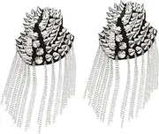 NUOBESTY Inspired Shoulder Boards Rivet Epaulet Tassel Chain Look Men's Fancy Dress