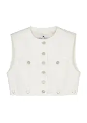 Courrèges Multiflex Cropped Vinyl top - White - 36 (UK8 / S) 36 (UK8 / S)