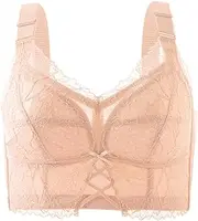 Tunic Bra for Ladies Womens Lace Gathered Bra Straps Breast Cup Underwear (no Underwire) V Neck Tops for Women