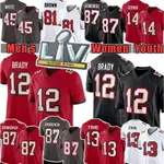 TAMPA BAY BUCCANEER 12 TOM BRADY 男士年輕女士 87 ROB GRONKOWSKI MI