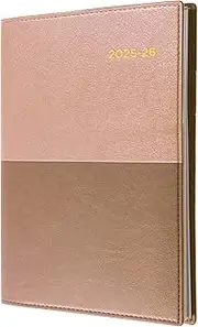 Collins Vanessa - A4 Week to View Financial Year 2025-2026 Diary/Planner - Rose Gold