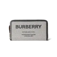 在飛比找Yahoo奇摩購物中心優惠-BURBERRY 緹花字母LOGO拉鍊長夾 80394931