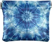 [YXYZRMY] Tie Dye Blue Floral PU Leather Squeeze Coin Purse, Coin Pouch Change Holder for Women Men, Mini Portable Cosmetic Bags for Women, Multi-colored, one size, Multi-style, Multi-colored, one size