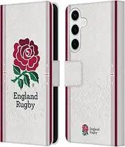 Head Case Designs Officially Licensed England Rugby Union Home 2023/24 Crest Kit Leather Book Wallet Case Cover Compatible with Samsung Galaxy S24+ 5G