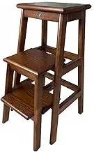 Retractable Folding Ladder Chair, Library Ladder Bookshelf Plant Stand for Storage and Decoration Dual Purpose Ladder Chair (Use As Chair Or Ladder) for Home Kitchen Office(3-Steps)