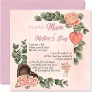 Classic Mothers Day Card for Mum, Beautiful Floral Bouquet Mother's Day Card for Mother from Son Daughter, 145mm x 145mm Seasonal Mam Mom Mummy Mama Mammy Mommy Traditional Flower Greeting Cards