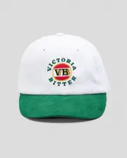[Victoria Bitter] Victoria Bitter Men's Big Two-Tone Cord Cap in White/Green One Size White/Green