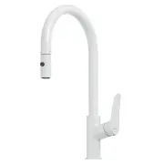 OLIVERI Verona Pull Out Goose Neck Spray Mixer - White VA306507WH-P