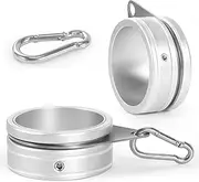 Flag Pole Rings, Aluminum Alloy Flag Pole Clips Swivels 360° Rotating Anti Wrap Mounting Ring with Carabiner, Flag Pole Kit Parts (Φ:2 Inch -Pack of 2(Silver))