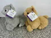 Telus Alpaca K&M International Wild Republic Stuffed Animals Plush Soft Set of 2