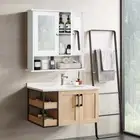Costway Wall Mounted Hanging Storage Cabinet Cupboard with Doors and 2 Mirror...