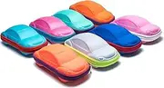 [Ergonflow] Pack of 2 Candy Color Kids Cartoon Sunglasses Case Car Shaped Spectacle Zipper Hard Eyeglass Case Box