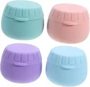 Outanaya 4pcs Storage Box Travel Jars for Cosmetics Sample Containers Silicone Lids for Creams Portable Reusable Travel Size Jars Jewelry Storage