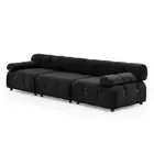Foret 3 Seater Sofa Modular Arm Seat Tufted Velvet Lounge Couch Chaise Black
