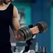 40kg Adjustable Rubber Dumbbell Set Barbell Home GYM Exercise Weights