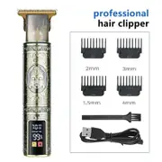 Professional Buddha head Design Hair Clipper - Cordless Hair Trimmer with Digital Display, Adjustable Guards, and USB Charging