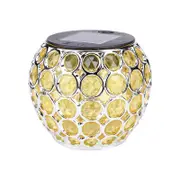Solar Lamp Retro Hollow Lantern Mosaic Ball Lamp -Yellow