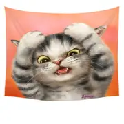 Funny Cats Cute Kitten Surprised Tapestry