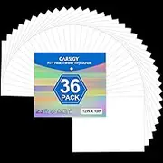 White Heat Transfer Vinyl for T- Shirts- 36 Sheets, 12"x10" HTV Iron On Vinyl for Cricut and Silhouette Cameo