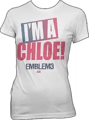 Official Emblem3 I'm A Chloe Juniors T Shirt - Reggae Pop Band Music Wesley Drew