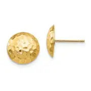 14k 14kt Yellow Gold Madi K Puffed Round Post Earrings 9 mm