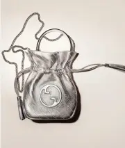 Gucci Blondie mini leather bucket bag Silver