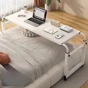 Overbed Table with Wheels & Liftable Top, Adjustable Rolling Laptop Computer Desk Sofa End Table, for Office, Hospital & Home Workstation(B,140cm)