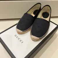 在飛比找PopChill優惠-[二手] Gucci 黑色草編鞋 37.5