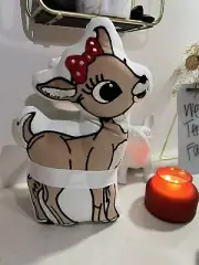 NWT Rudolph & Clarice Embroidered Pillow Set of 2 TIK TOK VIRAL