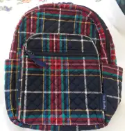 Vera Bradley TARTAN PLAID Small 12" HIGH cotton Backpack NWT