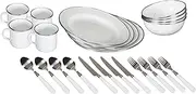 Stansport 24-Piece Enamel Camping Tableware Set