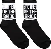 [POFULL] 2PAIRS Brother of The Bride Socks Wedding Gift Novelty Socks For Men Wedding Party Gift