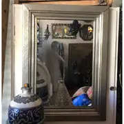 Fez Furniture & Homewares Genuine Moroccan Mirror with Dimpled Embossed Silver Nickel Frame