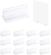 Koceci 12 PCS Sneeze Guard Holder, Self-Adhesive Sneeze Holder, Sign Holder Stand, Desk Privacy Panel Holder for Students, Office, Desk Table Counter (Transparent)