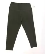 Core 10 Women's High-Waist Side-Pocket 21" Capri Yoga Legging XL Dark Green