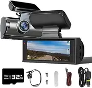 Enesy Car Dash Cam Front & Rear with Night Vision, Wireless Wifienesy Front and Rear Dash Camera, 24h Parking Mode, Car Dash Mount Camera (#A+32G)
