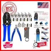 Coaxial Cable Tool Kit,BNC Crimp Tool with 8PCS BNC/UHF Crimp Male Connectors...