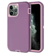 For Apple iPhone 11 Pro Case Drop Resistant Defender Tradies Heavy Duty Rugged Shockproof Tough Cover (Purple)