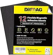 Magnetic Adhesive Sheets, |8" x 10"|, 12 Pack Flexible Magnetic Sheets with Adhesive Backing for Crafts, Photos and Pattern Storage, Easy to Peel and Stick
