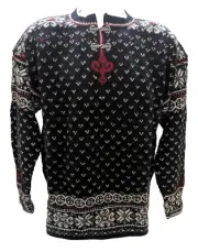 Dale of Norway Rondane Handknit 100% Wool Pullover Sweater - NWT - BLK - Size L