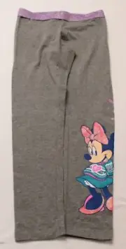 Disney Girl's Minnie Mouse Sparkle High Waist Pajama Pants ZS6 Gray Medium NWT