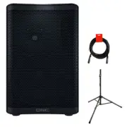 QSC CP8 Two-Way 8" 1000W PA System w/ Speaker Stand & XLR Cable