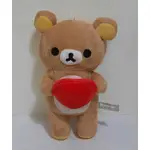 RILAKKUMA 抱愛心拉拉熊 絨毛娃娃/玩偶