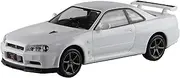 Aoshima Bunka Kyozai 1/32 The Snap Kit Series Nissan R34 Skyline GT-R White Color Coded Plastic Model 11-B