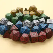 Polyhedral 7-Die Carved Pattern Dice Set D4 D6 D8 D10 D% D12 D20 For GamePW