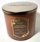 Bath & Body Works Cinnamon Spiced Vanilla 3-wick Scented Candle w Essential Oils