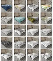 Ambesonne White Layout Flat Sheet Top Sheet Decorative Bedding 6 Sizes